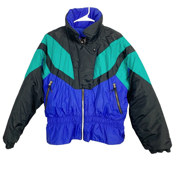 VINTAGE 90s Edelweiss Skiwear Full Zip Ski Parka Jacket Coat Womens Large - Picture 1 of 7